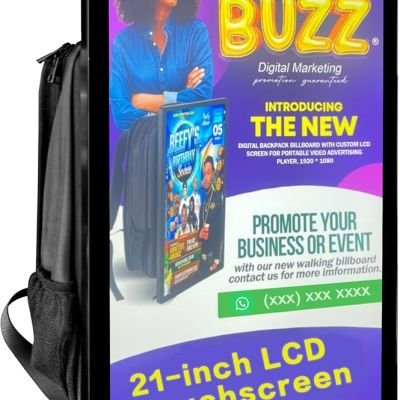 Écran publicitaire à batterie - Sac à dos LCD de 21,5" avec écran LCD